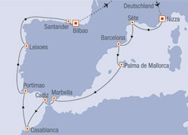 Golfkreuzfahrt von Nizza nach Santander