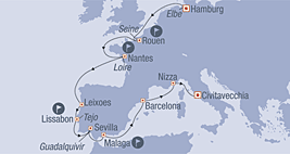 Golfkreuzfahrt von Hamburg nach Civitavecchia